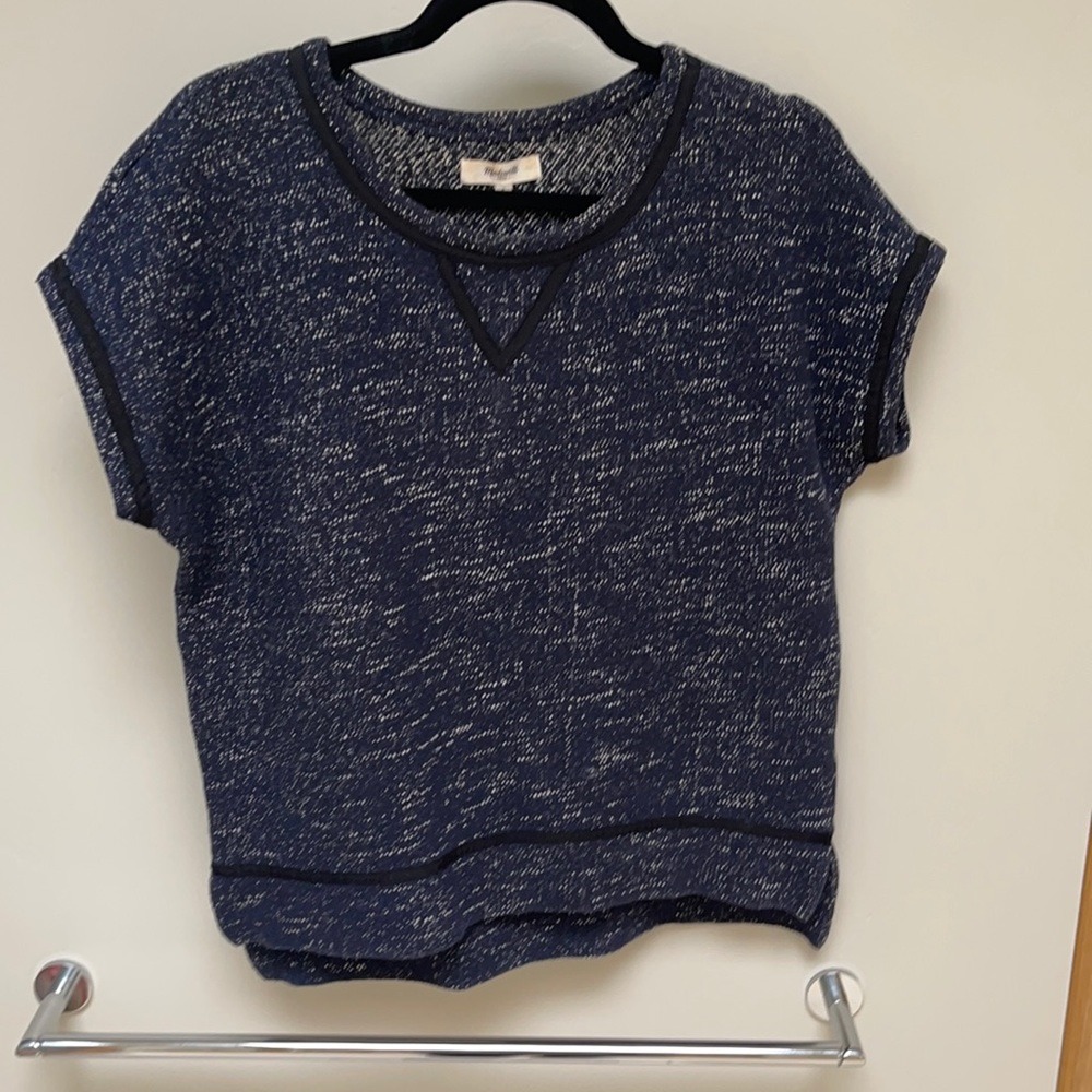 Tweed style shirt sleeve blouse